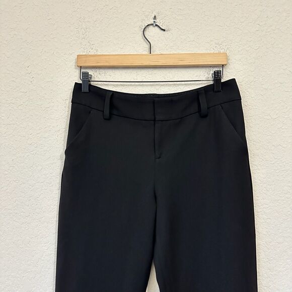 ALICE + OLIVIA Employed Straight Leg Trouser Pants Flat Front in Black - Picture 2 of 15